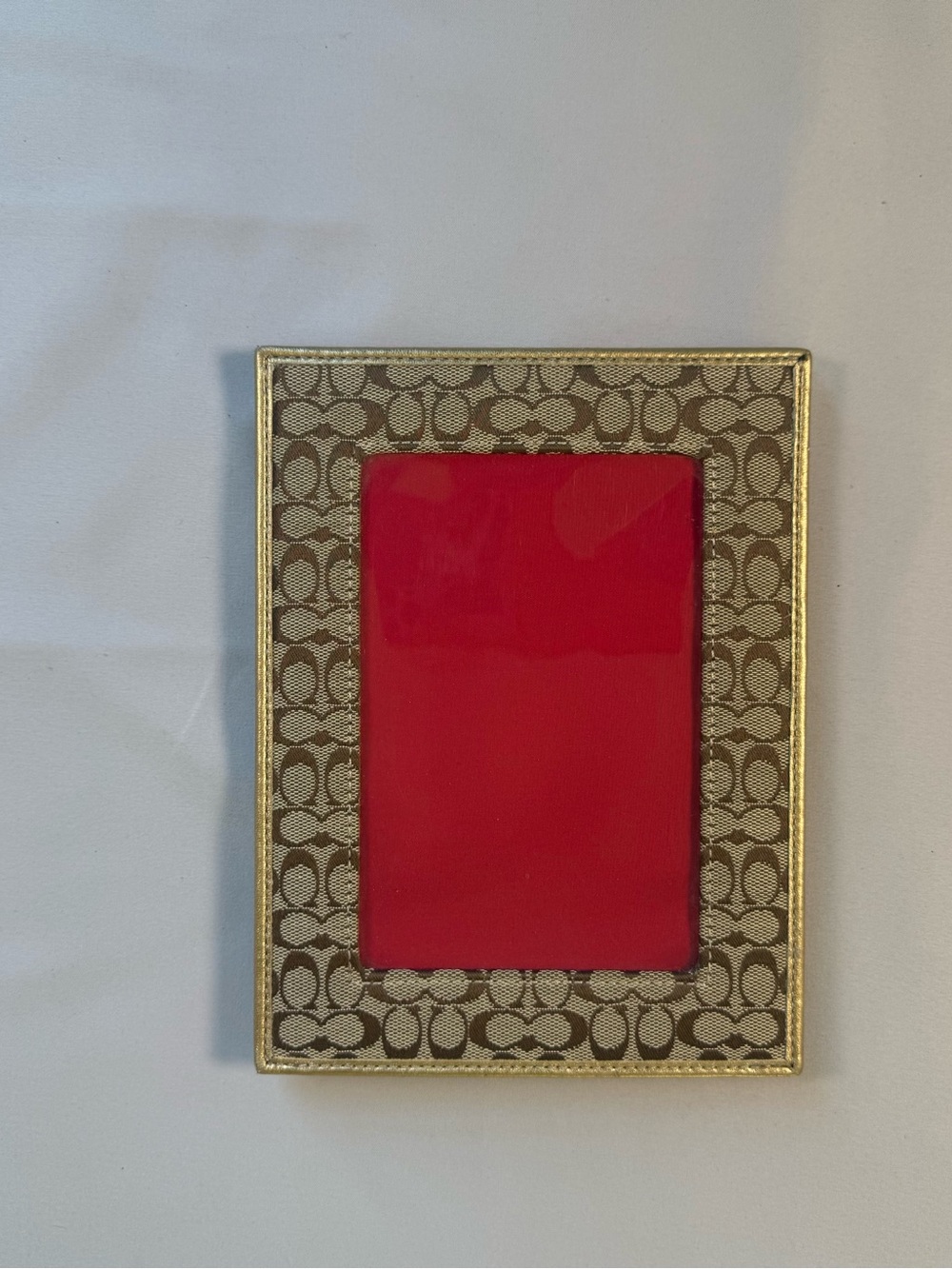 Coach Signature Canvas Frame with Gold Trim and Red Mat